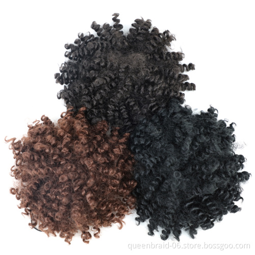 Short Ponytail High Hair Puff Clip in Chignon Bun Hairpiece Afro Kinky Curly Synthetic Drawstring ponytail Hair Extensions